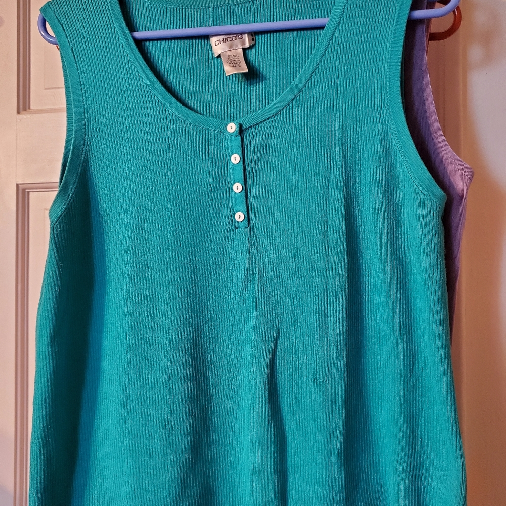 Chicos knit tank sleeveless top size 3